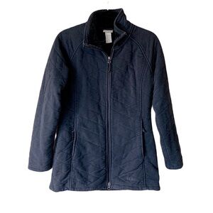 L.L. Bean Quilted Jacket Full Zip, Black, Size XS, Lined, Classic Outdoor